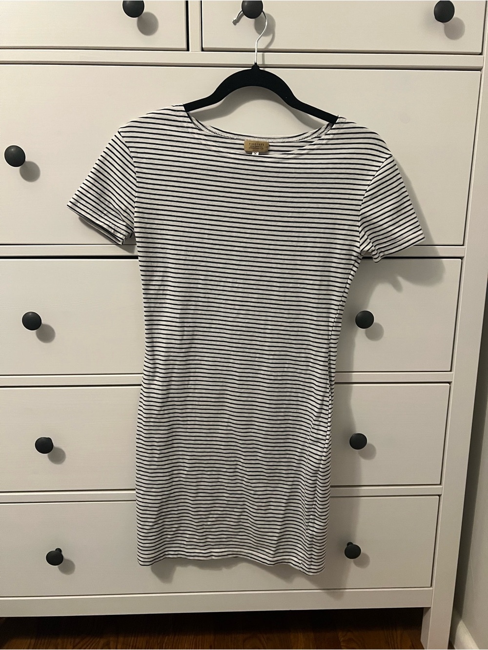 Piko 1988 White and Navy Striped Boatneck Top
